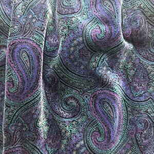 Vintage Borelli Velvet Paisley 10 Pleated Waist Straight Midi Back Split Skirt